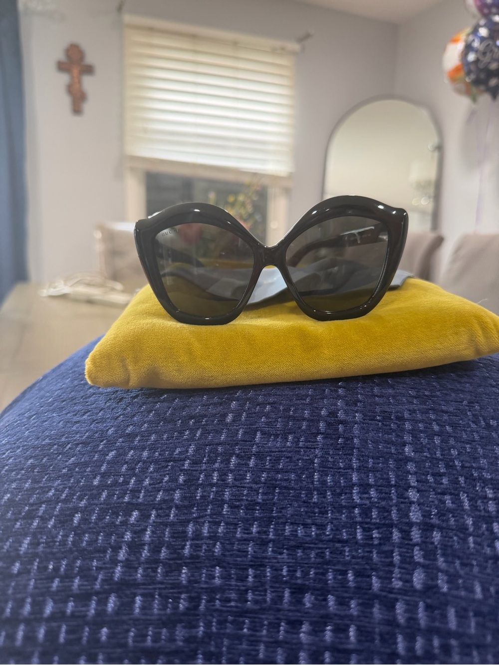 Gucci Black Cat-Eye Women's Sunglasses